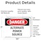 Signmission Alternate Power Source, 10 in W x Rectangle, Vinyl Decal OS-2PACK-DS-D-710-L-1949 - alternate 6